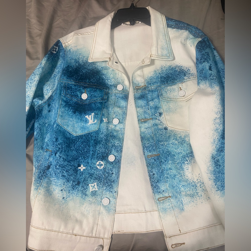 *Like New*Louis Vuitton Gradient Blue and White Starry Night Jacket